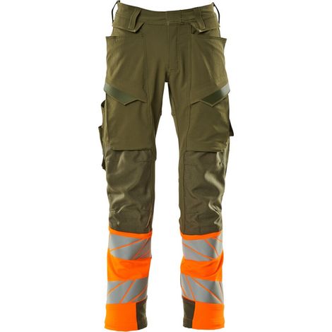 Mascot Hose mit Knietaschen 19179-511-3314 Gr. 82C68 moosgrün/orange (1/4)