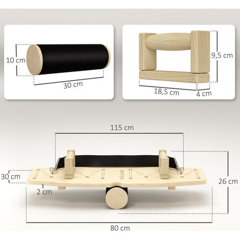 Liegestützgriffe aus Holz mit 8 Lochpaaren, Widerstandsbändern und 11 Übungen HAVRYA (1/5)