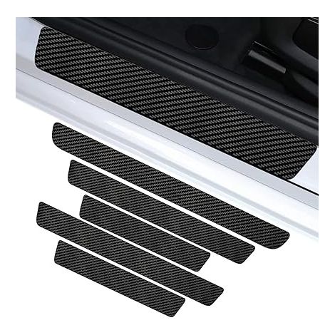 Protection Seuil de Porte Voiture Carbone, Bande de Protection Anti-rayures, Seuil de Coffre (1/5)