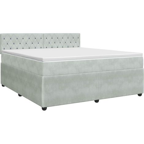 Maison Exclusive - Letto box spring con materasso Grigio Chiaro 160 x 200 cm (1/5)