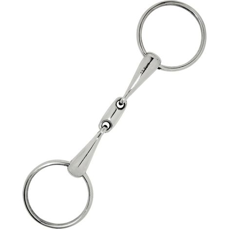 Filetto ad anelli curvo con olivetta centrale inox pieno