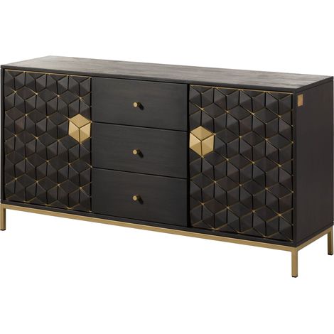 Sideboard Mango 146x40x77 grau geölt DIAMOND 122