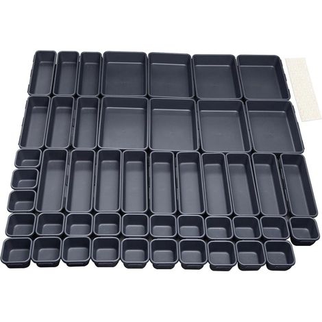 48 Schubladen Einlagen Trennsystem Organizer Boxen Schwarz Utensilien Organizer (1/5)