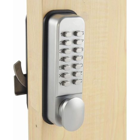 serrure de porte coulissante numérique à code facile,Sans clé(Silver) (1/5)