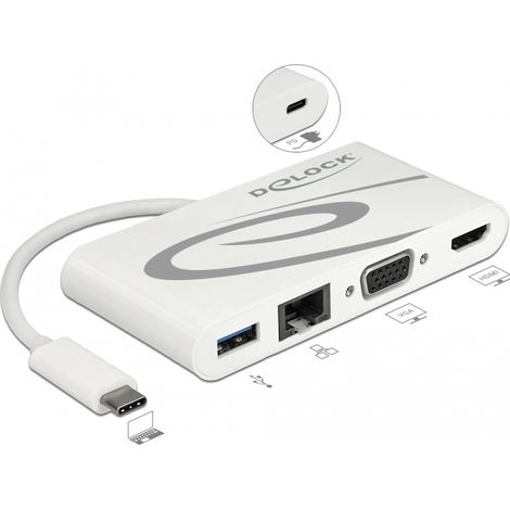 Delock EstaciÃ³n de acoplamiento USB Type-Câ¢ 3.1 HDMI 4K 30 Hz + VGA + LAN + USB PD