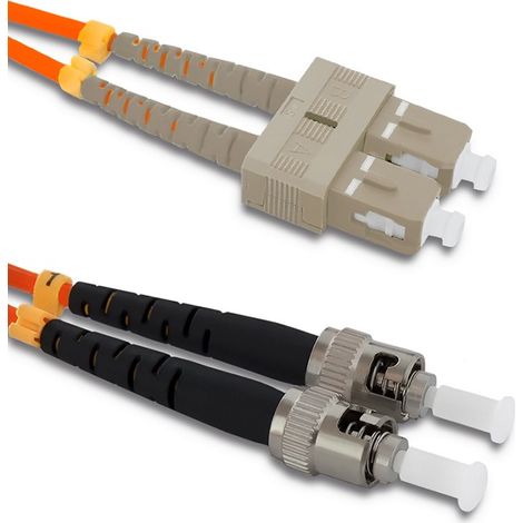 Cavo patch in fibra ottica Qoltec SC/UPC - ST/UPC Multimodale 50/125 OM2 Duplex 2 m (1/3)