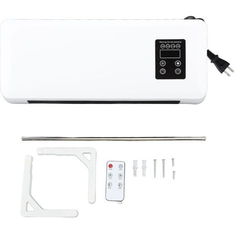 Chauffage mural électrique 1500W ABS avec télécommande et porte-serviettes, chauffage rapide pour salle de bain et chambre (1/5)