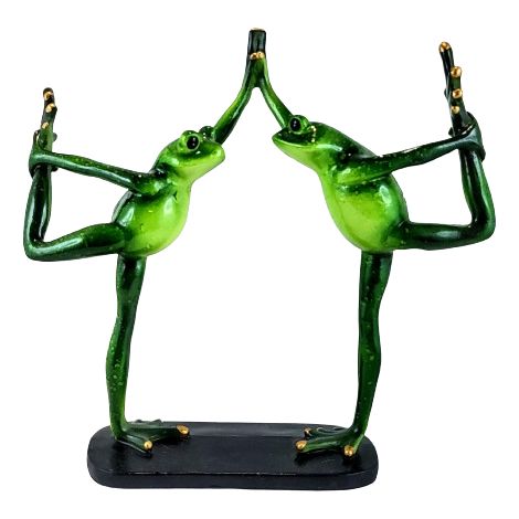 Zwei Frosch-Yogafiguren, 22 cm (1/4)