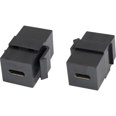 3.1 USB C Jack Keystone Adaptateur Type C USB 3.1 Femelle à Femelle Keystone Insert Coupleur Adaptateur pour Plaque Murale Panneau de Sortie Noir 2 Pack (1/5)
