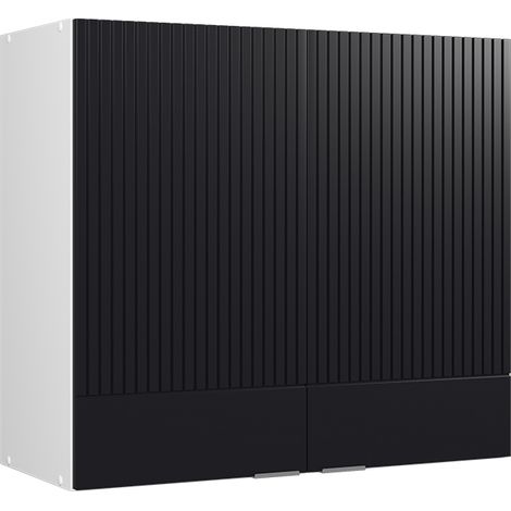 Armario de cocina con vidrio Fame-Line, Rayas negras, 80 cm, Vicco