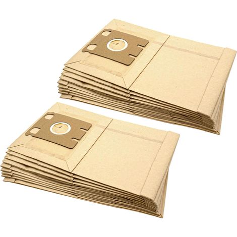 vhbw 20x Staubbeutel kompatibel mit Miele S224, S225, S226 Staubsauger - Typ E 30,5cm x 19,5cm Sandfarben