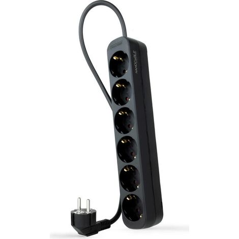 Regleta NANOCABLE 10.37.0006-NS-BK 3680 W 250 V 1,4 m (1/4)