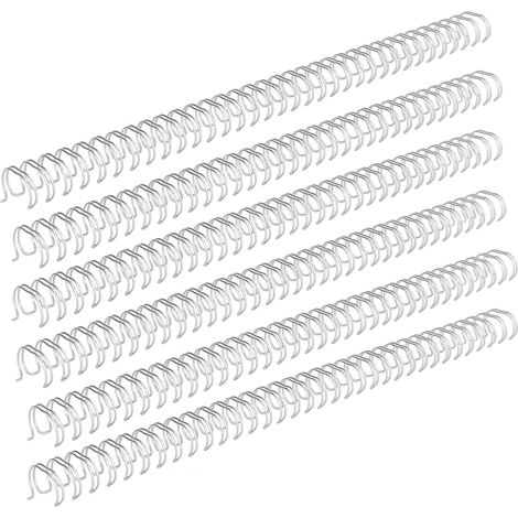 Lot de 100 spirales de reliure double fil argent 34 boucles pas 3:1 diamètre 14.3mm capacité 120 feuilles A4 (1/5)
