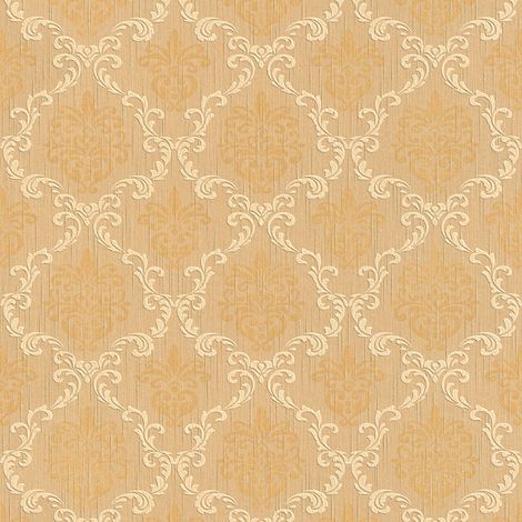 BRICOFLOR Papier peint baroque Tapisserie baroque Papier peint intissé Beige / crème Orange - 10,05 x 0,53 m (1/5)