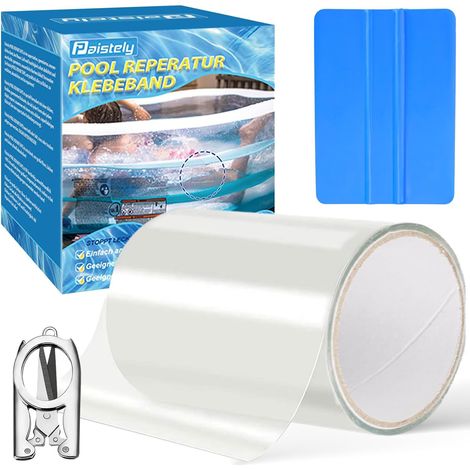 Ruban adhésif pour piscine sous-marine, transparent, imperméable, pour réparation de différentes surfaces de piscine (10 x 152 cm) (1/5)