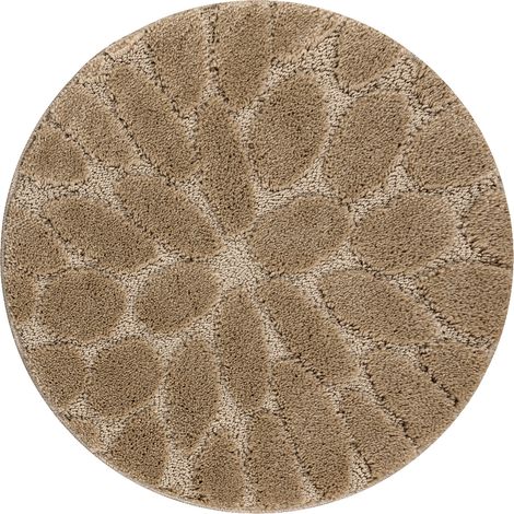 Alfombra de baño SUPREME círculo STONES, piedras, antideslizante, suave - beige beige circulo 100 cm