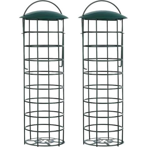 MSBD Mangeoire Oiseaux Exterieur, Mangeoires pour Oiseaux Sauvages pour Boules De Graisse pour Boulettes, pour Petits Oiseaux Sauvages Vert Foncé (1/5)