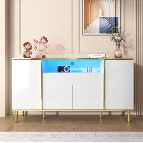 mobile contenitore 150x40x80 LED bianco lucido lusso OKMYHOME (1/5)