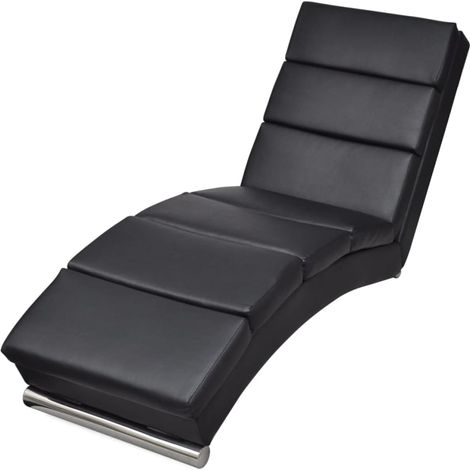 Chaiselongue Schwarz Kunstleder