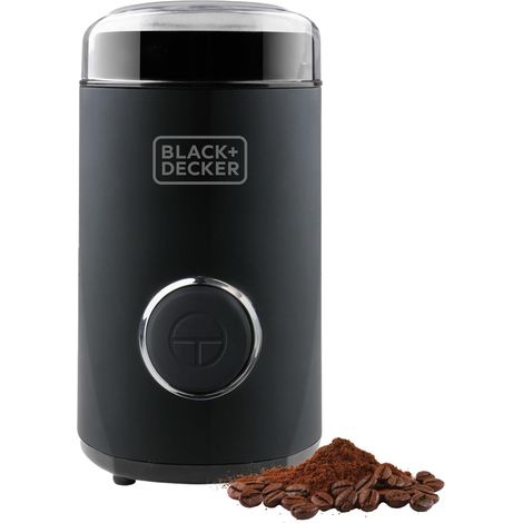 Macinacaffè da 150W elettrico potente Deposito caffè in grani da 50 g. Lame e deposito in acciaio inossidabile. Macinatura Fine. Adatto per tritare caffè e spezie. Avvolgicavo. Nero