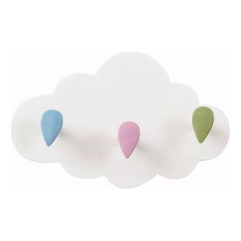 Porte-manteau pour chambre d'enfant nuage porte-manteau pour enfant sans perçage installation porte-manteau mural pour enfant crochet mural avec 3 crochets pour cuisine salle de bain (1/5)