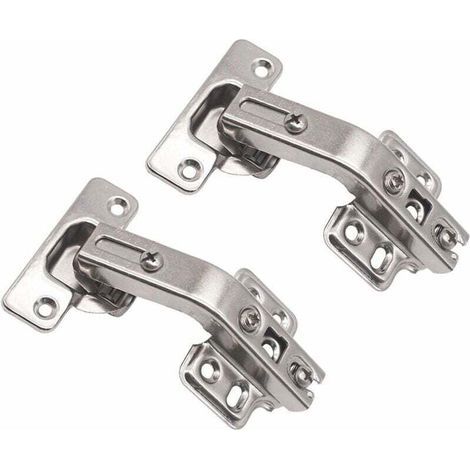 Bisagras para puertas de armarios, bisagras para puertas de cocina, bisagras plegables para puertas de armarios de cocina, 135 grados (plateadas) (1/4)
