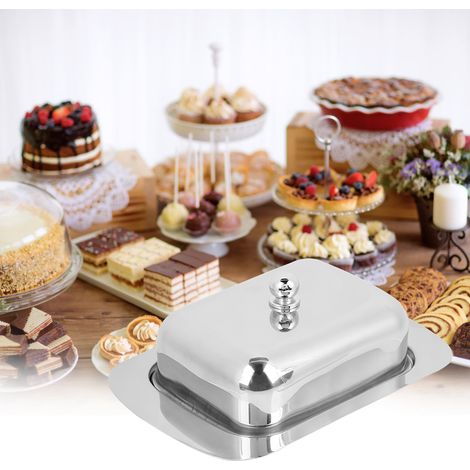 Boîte de Rangement Alimentaire en Acier Inoxydable pour Beurre et Fromage avec Couvercle (1/5)