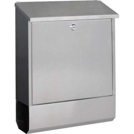 Primaster Briefkasten Ping Edelstahl Zeitungsbox Postbox Wandbriefkasten