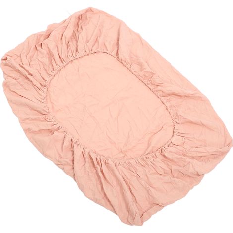 Drap-housse pour lit bébé, 100% coton froissé, doux, respirant et confortable, rose. Convient aux matelas de lit bébé et de lit enfant. (1/5)