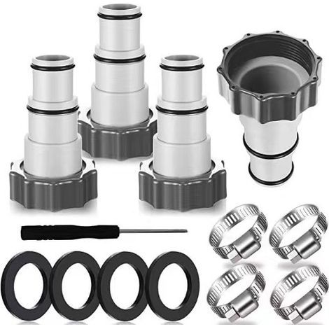 Adaptateur Tuyau Piscine 32 38,12 Pièces Adaptateur Piscine Intex 32 38,Adaptateur Piscine 38mm,Raccord Tuyau Piscine Intex,Adaptateur Tuyau Pompe Piscine. (1/4)