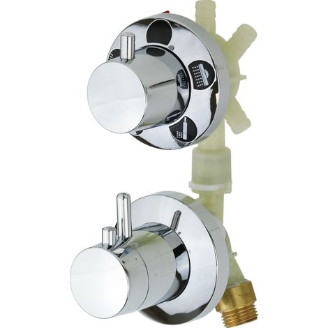 Ricambio miscelatore termostatico 3 funzioni Novellini OPUS MISCTPLA3F10-K | Cromo (1/3)