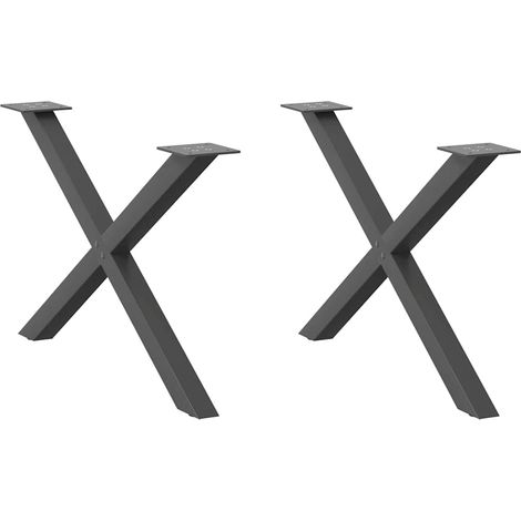 Couchtischbeine X-Form 2 Stk. Anthrazit 70x(42-43) cm Stahl