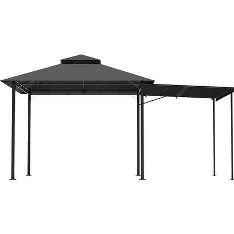 Devoko – Tonnelle pliante 3x3 m avec toit coulissant – Structure en acier époxy 60x60 mm – Toile polyester 180 g/m² anti-UV – Résistante aux intempéries