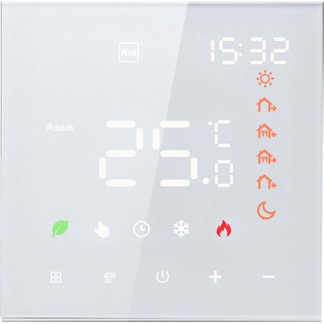 Termostato intelligente 3A con display LCD touchscreen digitale per riscaldamento a pavimento e sottopiano, regolatore di temperatura per scaldabagno a parete intelligente -Crezuo