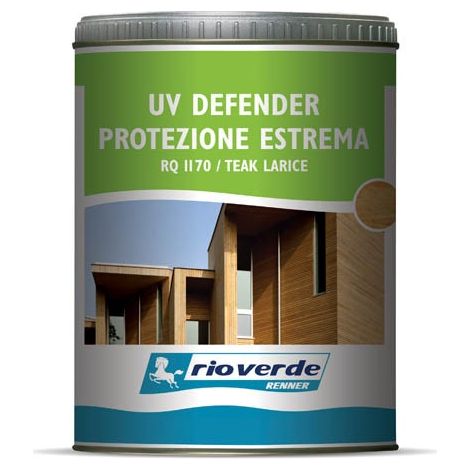 Finitura all'acqua alta resistenza UV DEFENDER 750 ml. RQ1170 TEAK-LARICE RIO VERDE RENNER (1/4)