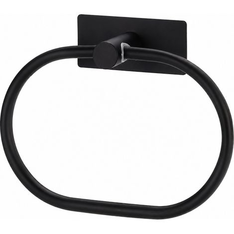 Anneau porte-serviettes en acier inoxydable, ovale à fond carré sans perçage, pour salle de bain (1/5)
