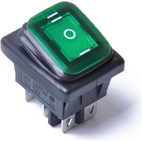 12V 6-poliger wasserdichter Wippschalter für Auto/Boot, LED, arretierbar Ein/Aus/Ein (1/3)