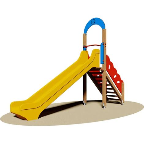 Scivolo Tenerife 837 Giochipark H134cm vetroresina con scala in legno lamellare - Vetroresina