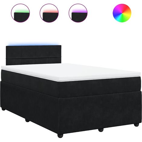 Maison Exclusive - Sommier à lattes de lit avec matelas noir 120x190 cm velours