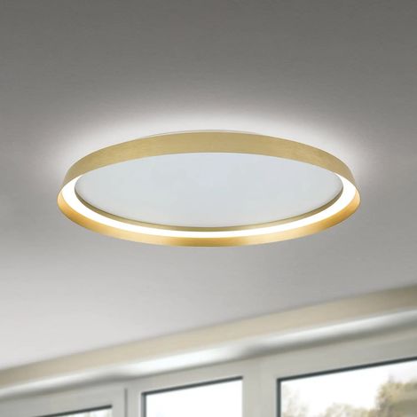 [NEUWERTIG] B-Ware Orion Led Deckenlampe Pendelleuchte Manta Goldfarben ø 60 Cm Alu Up Down