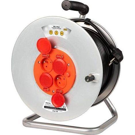 Blow PR-61 enrollador de cable exterior 50 m metal robusto
