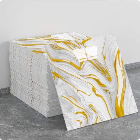 (10 Stück, 30×30 cm, Q053) Selbstklebende Wandaufkleber für Fliesen, Marmorstruktur, Wanddekoration, PET-Material, geeignet für Küchen, Badezimmer, Kamine und Waschküchen.