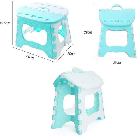 Klappbarer Tritthocker aus Kunststoff, tragbarer Angelhocker für Küche, Bad, Toilette (Blau) (1/5)