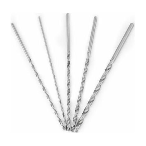 Alovez - 5Pcs Set De Mèches Hélicoïdales En Acier À Haute Vitesse Queue Ronde Diamètres De 2Mm, 3Mm, 3.5Mm, 4Mm, 5Mm, Longueur De 150Mm Pour Outils De Forage, Foreuses, Perceuses, Fraiseuses, Tours (1/5)