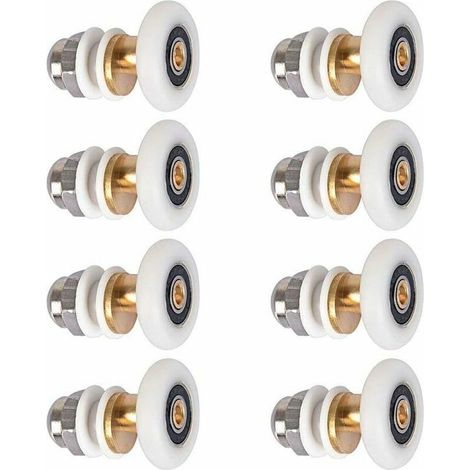 Roulettes de porte de douche coulissantes - Lot de 8 roulettes de rechange de 25 mm (1/5)