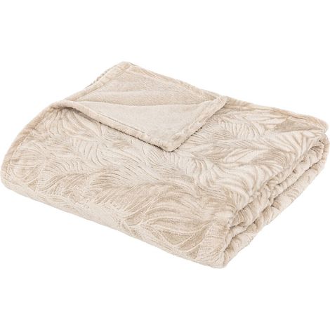 Flanellplaid Roy Beige 180x230cm - Atmosphera créateur d'intérieur (1/5)