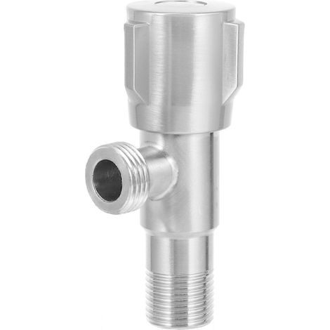Robinet d'angle en acier inoxydable argenté pour robinetterie de douche (1 pièce) (1/5)