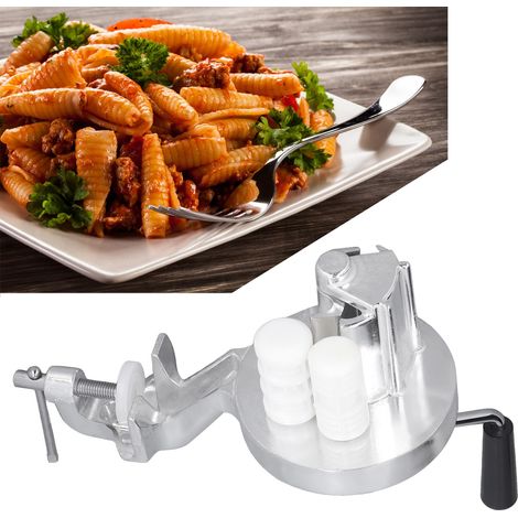 [Máquina manual para pasta] Máquina portátil para hacer pasta, fabricada en aleación de aluminio color plata, para cocinas y restaurantes, con manivela. Prensa para pasta sin electricidad, compacta e  (1/5)