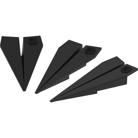 Fermaporta in silicone colorato per porte di casa a forma di aereo - 3 pezzi - Nero (1/4)