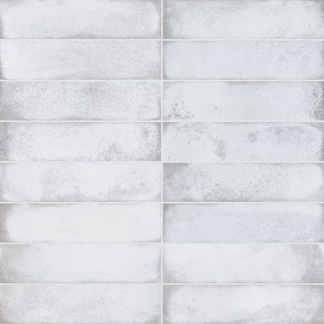 Carrelage effet Zellige Blanc 25x6x0,82 cm Orvian - Mur intérieur (vendu par carton de 0,48 m²) - RO'MA CARRELAGE